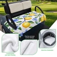 thumbnail image 5 of Golf Cart Seat Covers for 2 Seater,Yellow Lemon Microfiber Cart Seat Towel Blanket,Blue Flower Botanical Blossom Motif Spring Absorbent NonSlip Bench Seats Protector for Golf Course 51"x31", 5 of 9