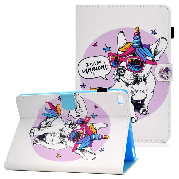 Allytech iPad Mini 5 Case with Pencil Holder 2019/iPad Mini 4 Cover/iPad Mini 3 2 1 Case, Stand Slim Shell Card Holder Smart Auto Sleep/Wake Shockproof Sleeve for Apple iPad Mini 7.9",Unicorn Dog