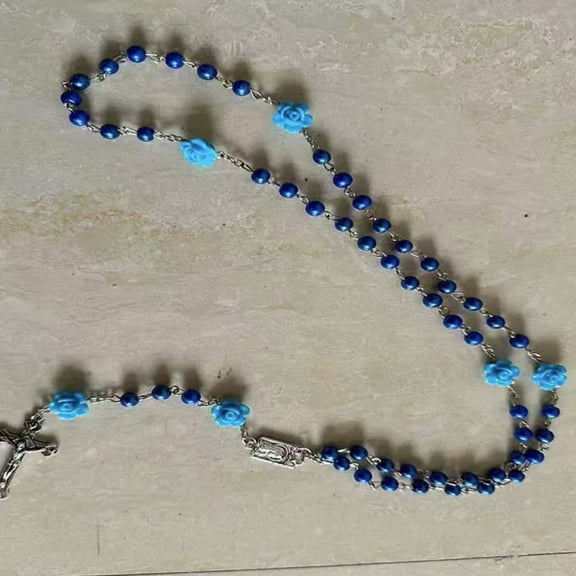 Rosary Necklace Rose Pearl Necklace Ornament