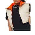 thumbnail image 3 of Women Lightweight Sleeveless Down Vest Jacket Contrast Color High Neck Zip Up Puffer Vest, 3 of 9