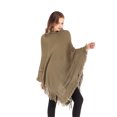 thumbnail image 4 of Women's Knitted Wrap Sweater Poncho Pullover Top Tassel Poncho Sweater Pullover Wrap Hoodies Sweater Tops Ponchos Shawls Capes, 4 of 6