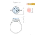 thumbnail image 4 of ANGARA Natural Claw-Set Cushion 2.7 ct Aquamarine Engagement Ring with Halo in 14K White Gold for Women (Size-9mm) | March Birthstone, Anniversary, Jewelry Gift for Women | Natural Aquamarine Ring, 4 of 9
