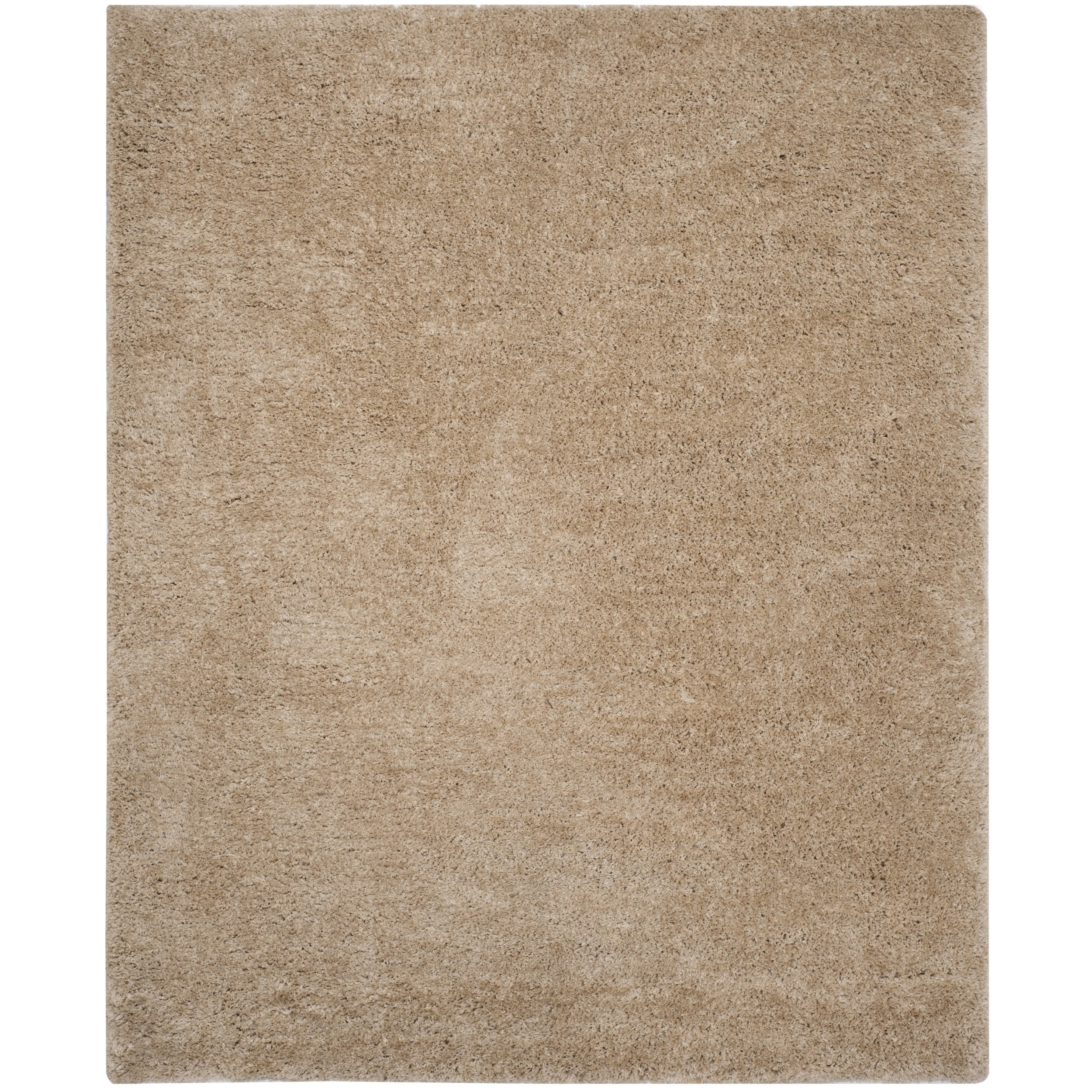 SAFAVIEH Supreme Charlton Solid Plush Polyester Shag Area Rug, Beige, 4' x 6'