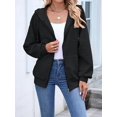 thumbnail image 4 of Zip Up Hoodie Women Long Sleeve Sweatshirts Fall Outfits Oversized Hoodies Casual Fashion Jackets Black XXL, 4 of 7