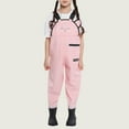 thumbnail image 2 of YABCSAZ Kids Rain Pants Toddler Rain Suit for Boys Girls Unisex One Piece Cartoon Waterproof Coverall Rain Jacket Waterproof Mud Dirty Proof Rain Suspender Trousers Overalls Size 12 Years, 2 of 4