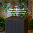 thumbnail image 4 of Keter City Box 30 Gallon Durable Resin Outdoor Deck Box Storage Organization, Brown, 4 of 17