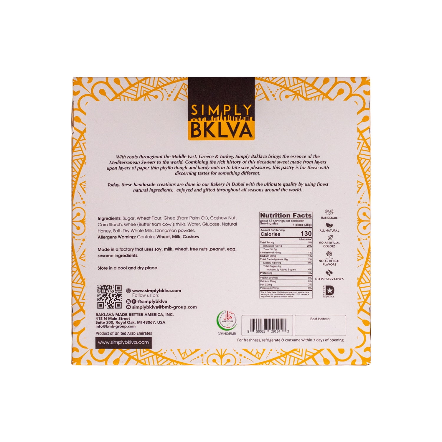 Honey Baklawa Pie Cashew 340g