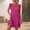 Hot Pink, variant on ITSAME Women's Ruffles Mini Dress, Flutter Sleeve Solid Color Round Neck Summer Beach Casual Dresses Hot Pink M