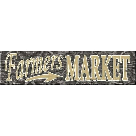 Smart Blonde MK-543 3 x 12 in. Farmers Market Novelty Mini Metal Street Sign