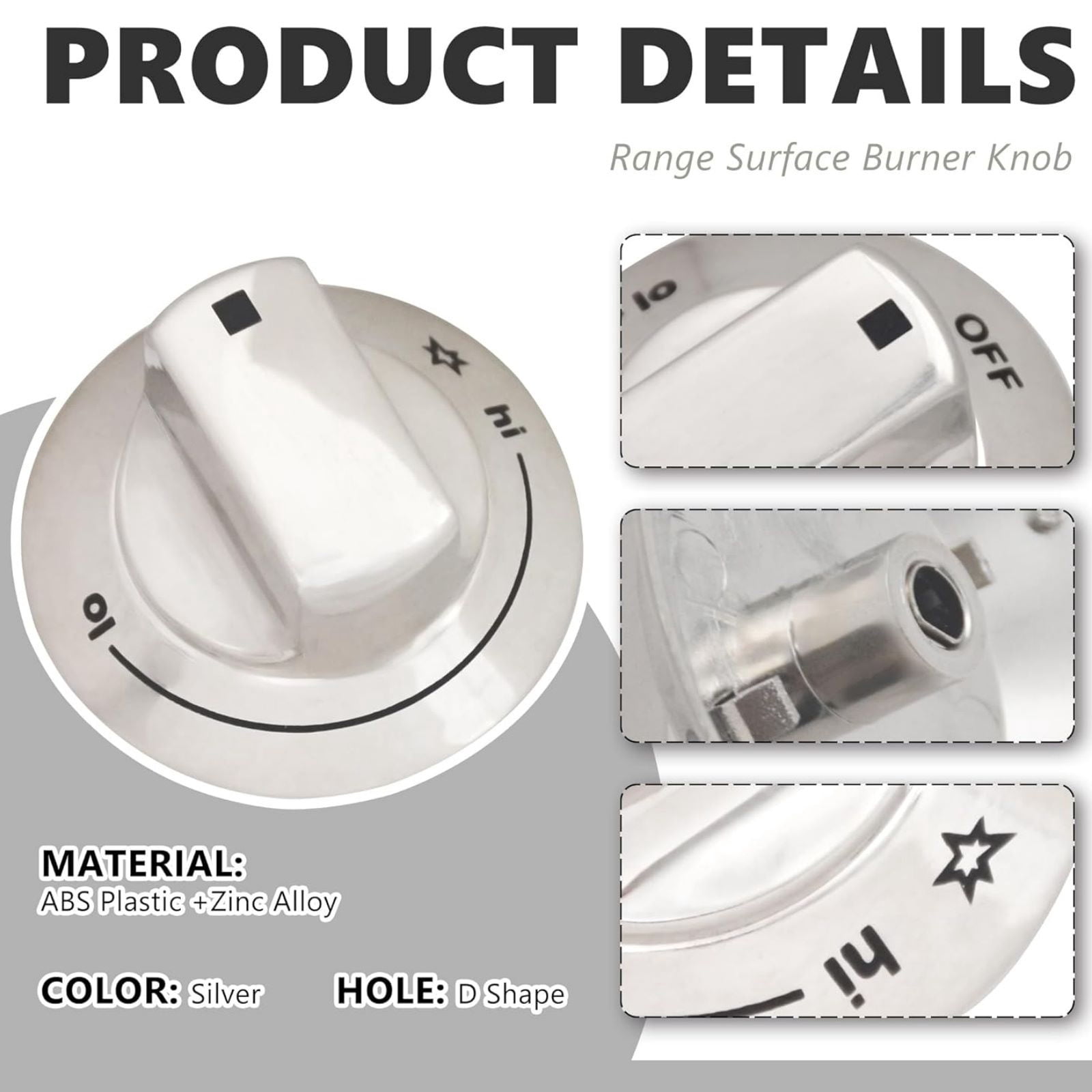 TAPDRA Universal Stove Knob for Various Oven Models, ABS Plastic & Zinc Alloy, Perfect Fit for Westinghouse Ovens