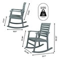 thumbnail image 3 of Carey Modern Slat-Back 300-Lbs Support Acacia Wood Patio Outdoor Rocking Chair, Gray, 3 of 8