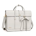 thumbnail image 1 of Bolsa para portátil MOSISO de piel sintética de 15 a 15,6 pulgadas para mujer, color beige, 1 of 7
