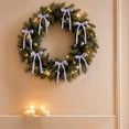 thumbnail image 2 of Christmas Tree Bows 12Pcs Christmas Ribbon Bow Ornaments for Tree Wreath Garland Gift Wrapping Holiday Decorations,5.9X3.14In Purple, 2 of 6