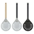 thumbnail image 3 of Pizza Turning Small Pizza Peel Paddle Short Round Pizza Tool Non Slip Wooden Handle 7 8 9 Inch Perforated Pizza Shovel Aluminum, 3 of 5