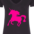 thumbnail image 4 of Inktastic Pink Unicorn Women's V-Neck T-Shirt, 4 of 5