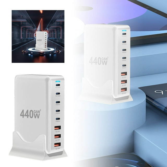 BotaniNest 440W 8 Port PD Desktop Charger New 440W Charger 440W Function PD Adapter