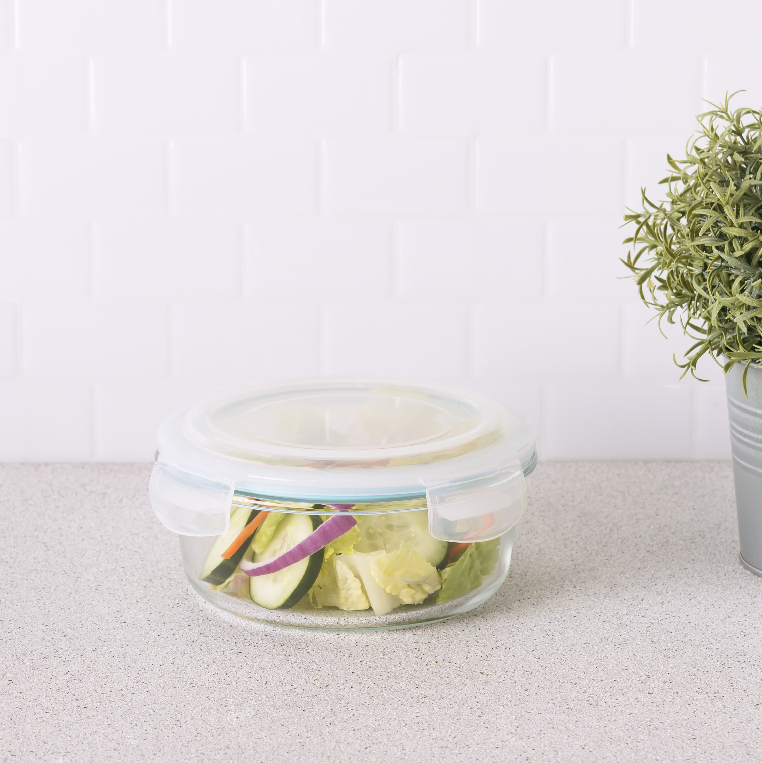 32 oz. Round Borosilicate Glass Food Storage Container