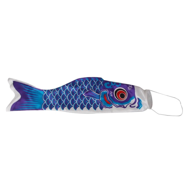 Manga de viento japonesa con serpentina para carpas, manga de viento para cometas, manga de viento para niños 1cm azul