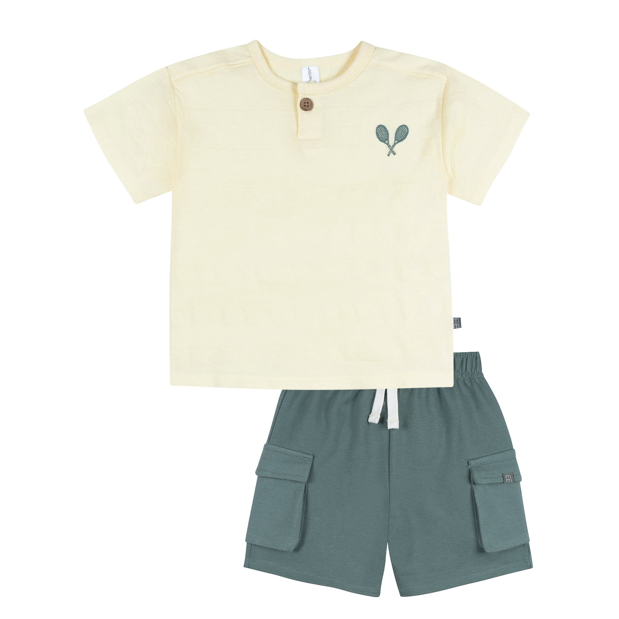 Modern Moments by Gerber Baby and Toddler Boy Textured Shirt and Cargo Short Set, 2-Piece, Sizes 0/3 Months - 5T
