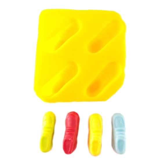 EDELAINE'S Baby Bootie 4 Cavity Silicone Molds for Cream Cheese Mints , Chocolate