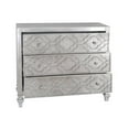 thumbnail image 3 of Home Fare Woven Trellis Three Drawer Accent Chest in Silver Leaf, 3 of 6