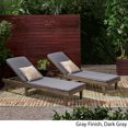 thumbnail image 4 of Teresa Outdoor Modern Acacia Wood Chaise Lounge, Set of 2, Gray and Dark Gray, 4 of 6