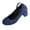 Blue, variant on Flock Ankle Strap Block Heel Pumps for Women, Closed Toe Mid Heel Dress Shoes