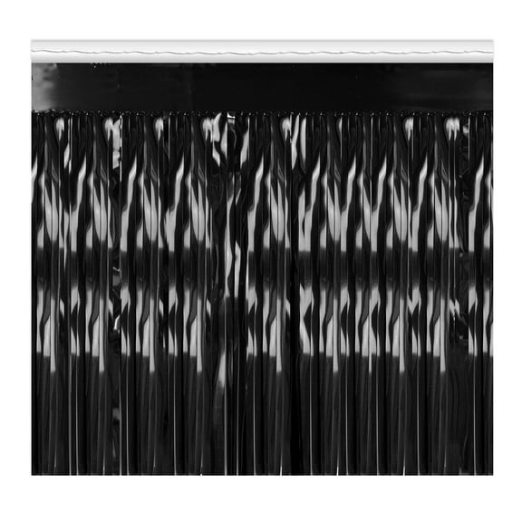 6 Pack Beistle 2-Ply Party Metallic Fringe Drape - black