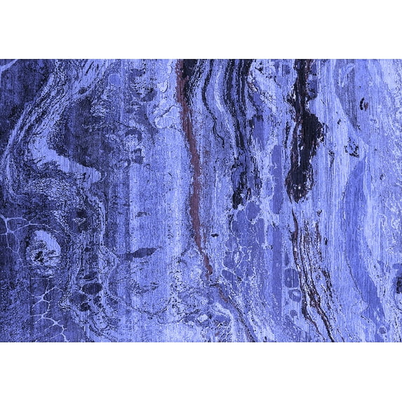 Ahgly Company Indoor Rectangle Oriental Blue Industrial Area Rugs, 5' x 7'