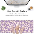 thumbnail image 5 of Purple Groovy Flowers Desk Mat,Large Vintage Floral Gaming Keyboard Mouse Pad,Non-Slip Rubber Base Desk Pad Thick Stitched Edges Waterproof Mousepad Mouse Mat 31.5"x11.8", 5 of 6
