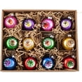 thumbnail image 5 of Raz Imports Box 12 Multicolor Vintage Reflector Glass Christmas Ornaments 2 Inch, 5 of 6