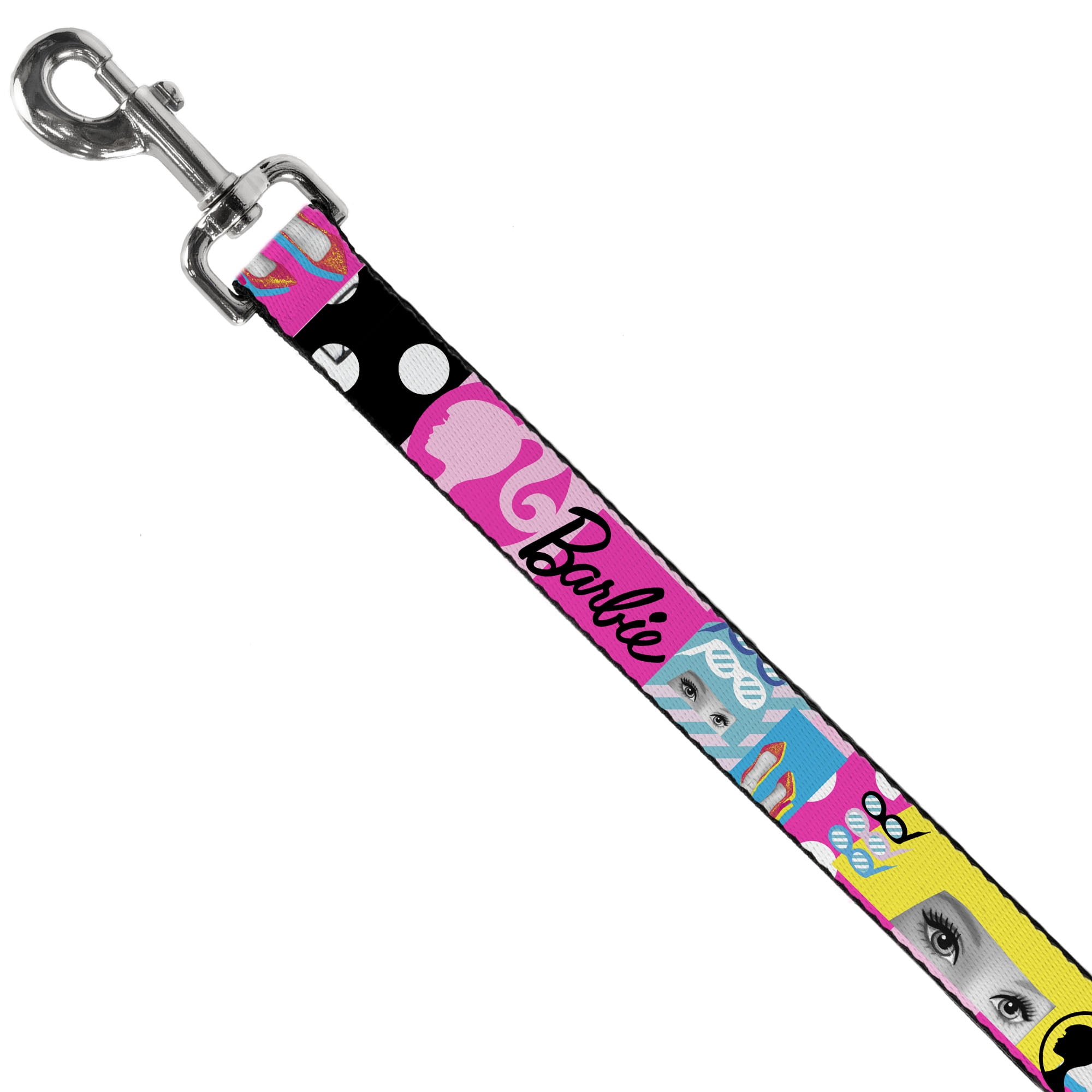 Mattel Pet Leash, Dog Leash, Barbie Accessory Icons Collage Multi Color, 6 Feet Long 1.0 Inch Wide