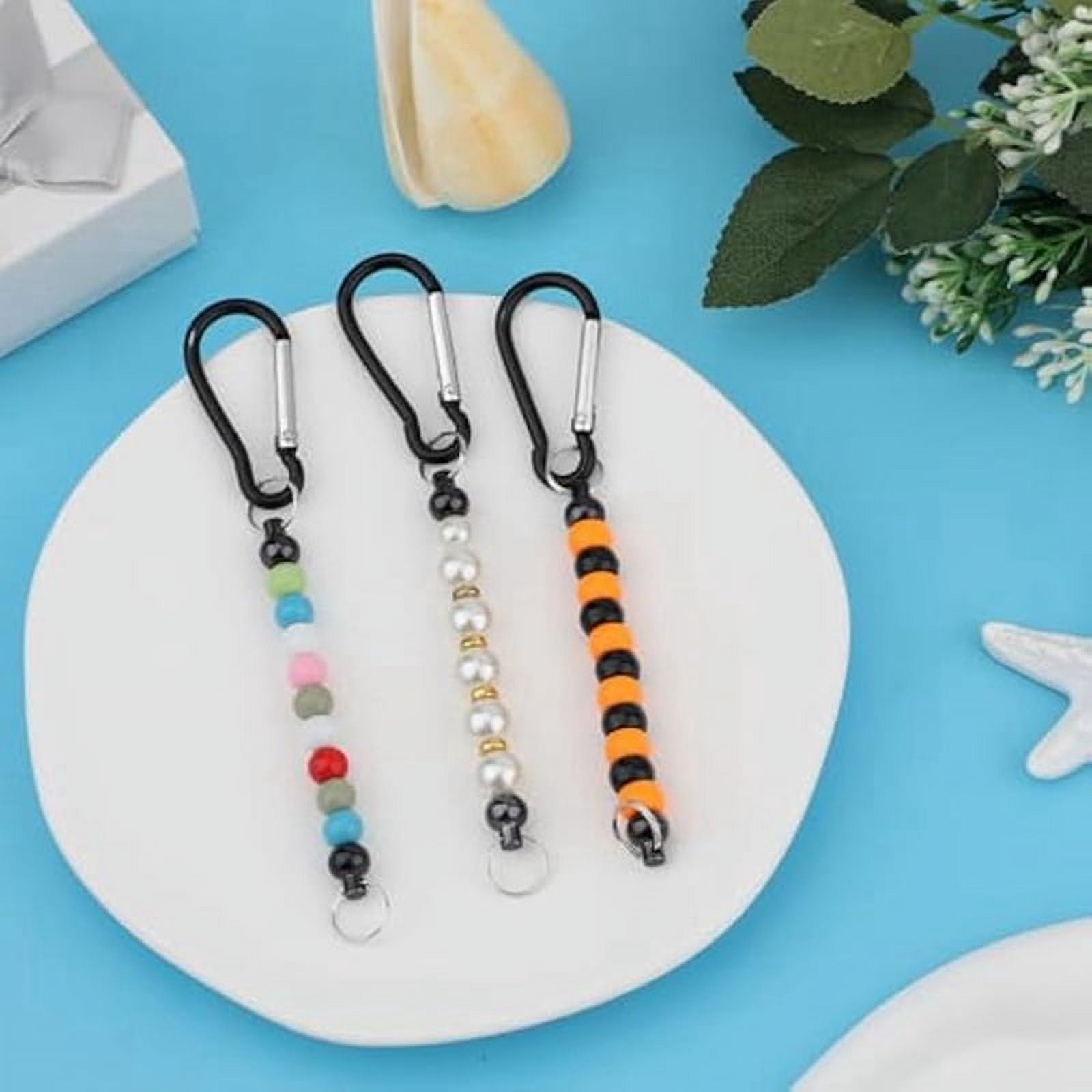 50pcs Beadable Keychain Bars, Bead Key Chain Making Kit Accessories Charms Beads DIY Blank Metal
