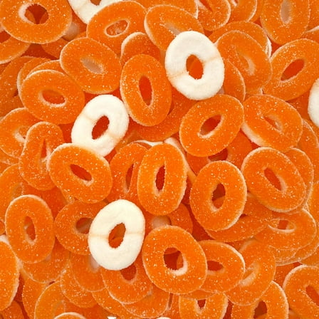Sour and Sweet Peach Rings Gummy Candy, Bulk Pack 2 Pounds
