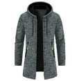 thumbnail image 2 of Jacket Men Fall Winter Warm Zip Up Hooded Sweater Coat Long Sleeve Thick Soild Color Cardigan Jacket Classic Fit Casual Tops, 2 of 4
