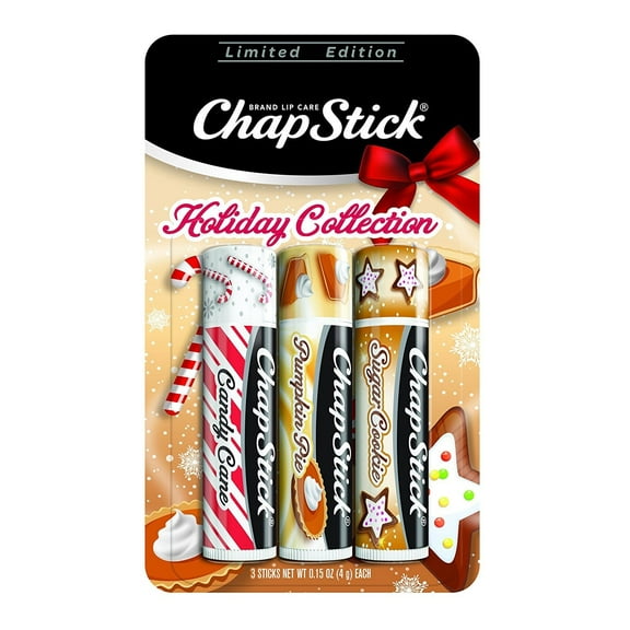 ChapStick Holiday Collection Candy Cane, Pumpkin Pie & Sugar Cookie Flavors