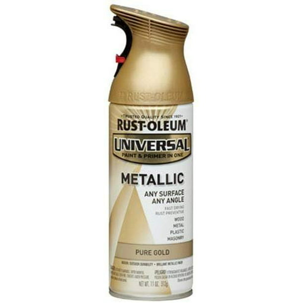 Rust Oleum 245221 Universal All Surface Spray Paint 11 Oz Metallic Pure Gold