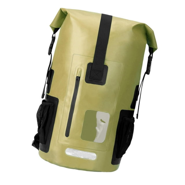 Mochila impermeable de 35 litros, bolsa seca de 11 x 20,4 pulgadas, diseño ergonómico de PVC. Verde
