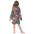 thumbnail image 4 of FORMRS Niños Bathrobe Unisex Hooded Robe Soft Plush Pajamas Sleepwear, Size 10-12T, Vibrant Blooming Flowers, 4 of 7