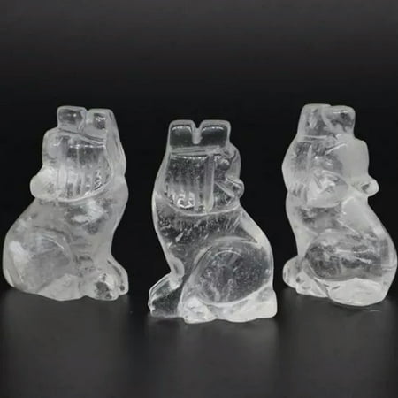 EOEMY 1.5 Natural Raw Wolves Gemstone Quartz Crystal Carved Reiki Chakra Wolf Decor-Clear Quartz-1Pc EOEMY 1.5 Natural Raw Wolves Gemstone Quartz Crystal Carved Reiki Chakra Wolf Decor-Clear Quartz-1Pc