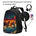 thumbnail image 2 of Pofeuu Colorful Starry Sky Sleep Dog Print Storage Laptop Backpack with USB Charging Port[Water Resistant] College Computer Bookbag Fits, 2 of 7