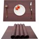 thumbnail image 1 of Set of 6 Placemats PVC Washable Non-Slip Heat-Resistant Easy to Clean and Store Eco-Friendly 45 x 30 cm (Grey), 1 of 4