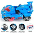 thumbnail image 6 of Toy Cars for Boys 3-6 Year Old Girls with LED Light and Music, Automatic Transforming Dinosaur Car Toys Birthday Gifts for Kids Toddlers, Blue, 6 of 7