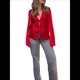 thumbnail image 2 of Camisas de Satén con Lazo Frontal para Mujer, Blusas de Seda con Escote en V Profundo para Discoteca, Blusa de Larga Y2K para Salir Rojo S, 2 of 7