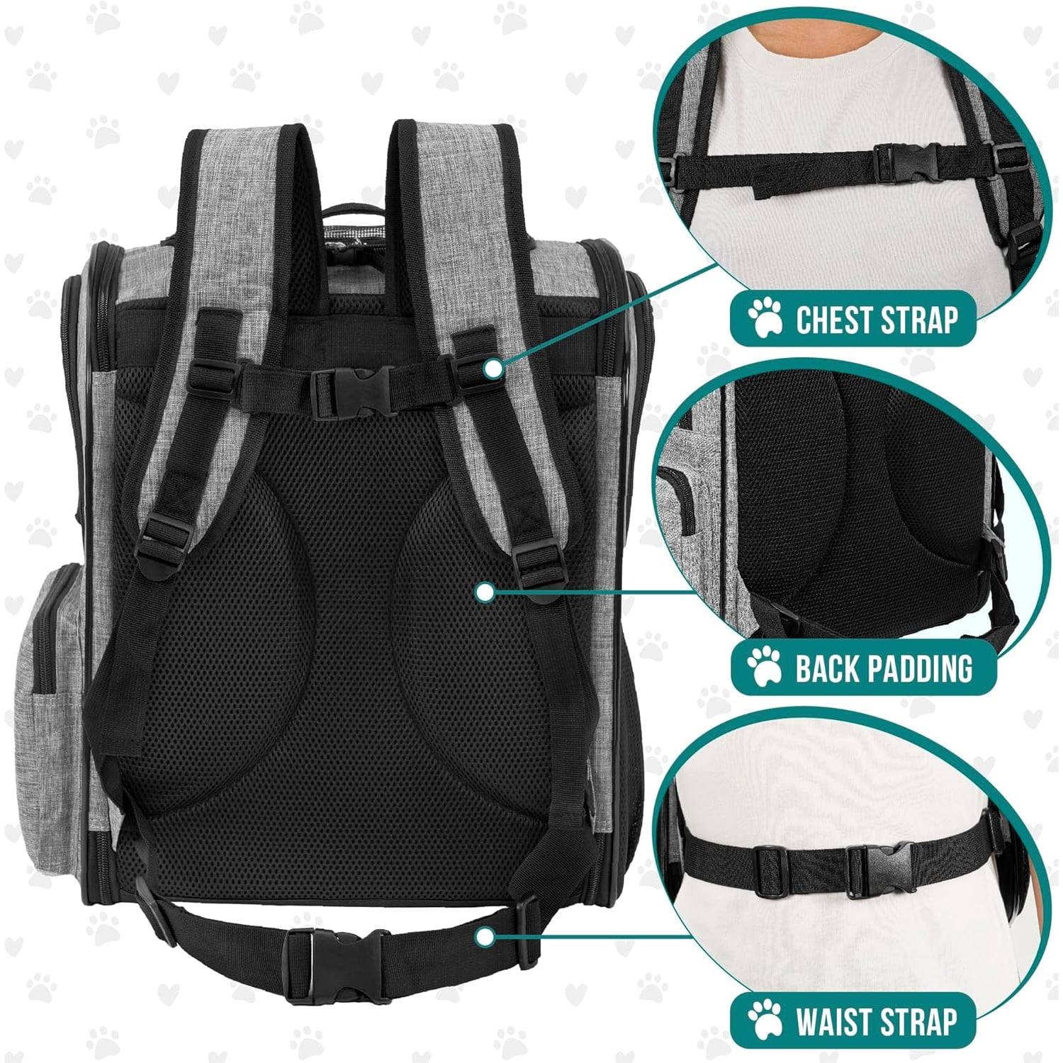 Dog Backpack Carrier for Small Large Cat, Pet, Puppies, Ventilated Pet Hiking Backpack Travel Bag,