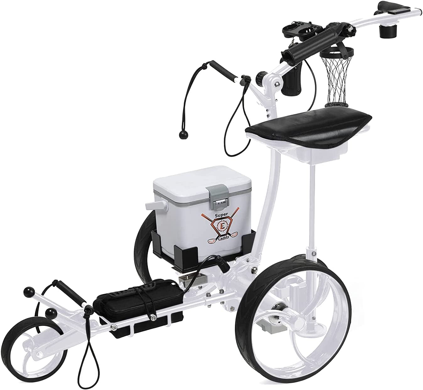 Super E Caddy Pro Electric Remote Control Golf Cart with Cooler, Seat
