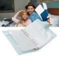 thumbnail image 4 of A6 Budget Binder, Cash Budget Binder Translucent Binder Bag PU Leather  For Cards Blue, 4 of 8