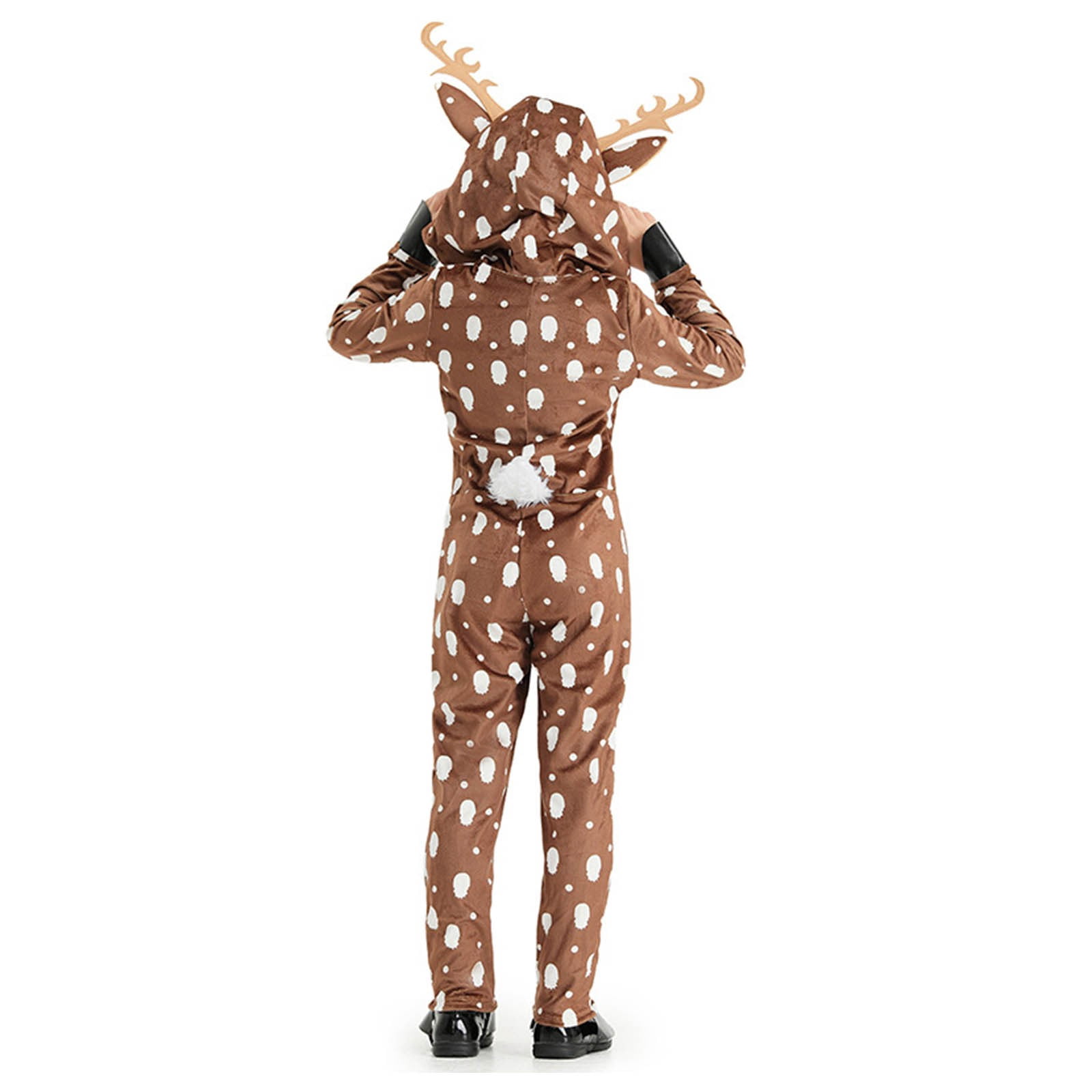 Lovzfmll Christmas Toddlers Deer Animal Jumpsuit, Footed Onesie Bodysuit, Soft All-in-One Loungewear Winter Pajamas, Cute Stage Performance Costume for 3-13 Years