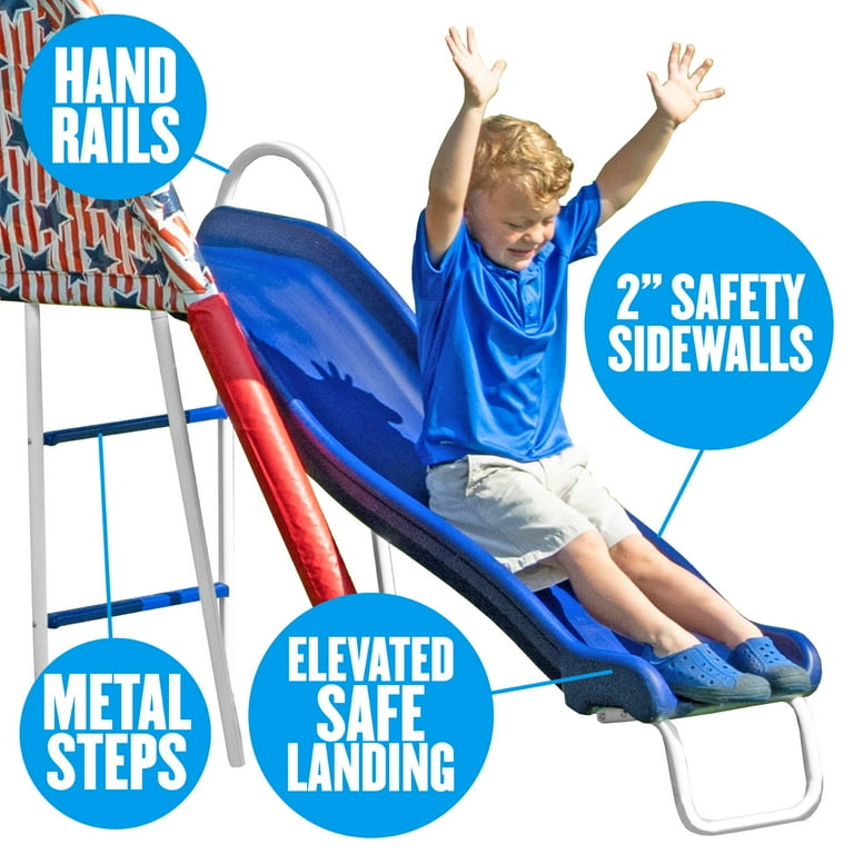 XDP Recreation Freedom Fun Metal Swing Set with Saucer Swing, See