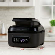 George Foreman 7-Serving 6 Qt Electric Indoor Beyond Grill and Air Fryer, 7-in-1 Functionality, Black